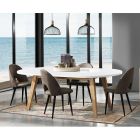 Rozkládací jídelní stůl až 270 cm v Mdf a masivním dřevě - Fedora Viadurini