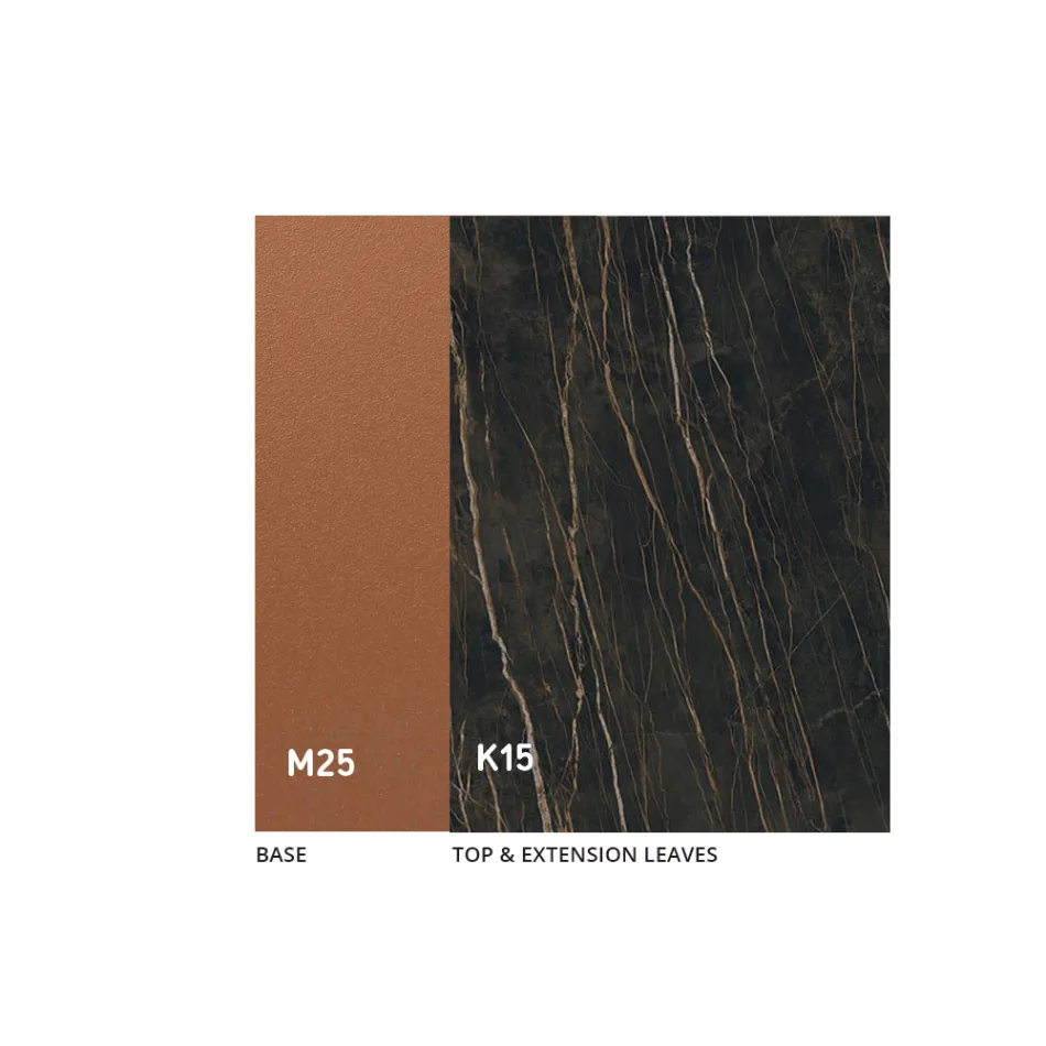 Rozkládací jídelní stůl až do 280 nebo 298 cm, keramický kov - Revia Viadurini