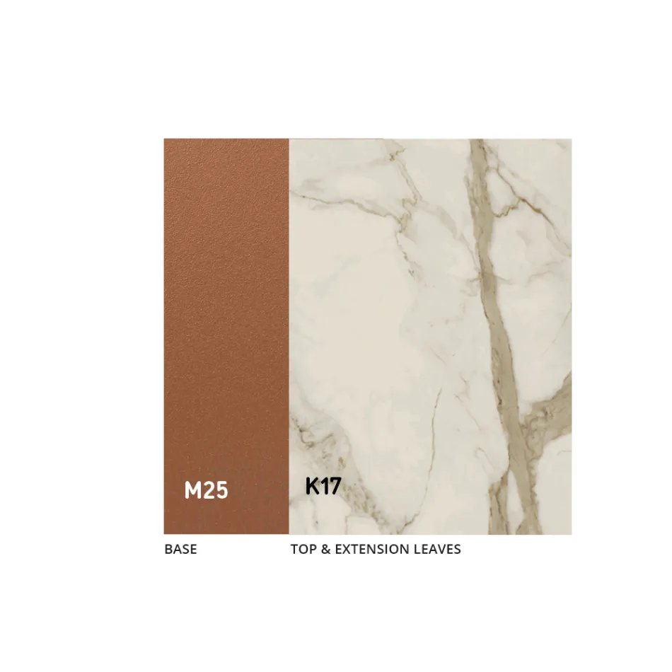 Rozkládací jídelní stůl až do 280 nebo 298 cm, keramický kov - Revia Viadurini