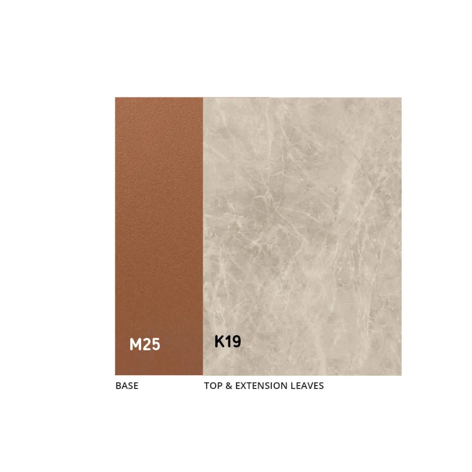 Rozkládací jídelní stůl až do 280 nebo 298 cm, keramický kov - Revia Viadurini