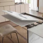 Rozkládací jídelní stůl až do 280 nebo 298 cm s keramickou deskou - Nomia Viadurini