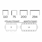 Roztažitelný jídelní stůl až do 294 cm v mramorovém kameni Made in Italy - Makro Viadurini