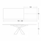 Roztažitelný jídelní stůl až do 298 cm v keramice vyrobené v Itálii - Anaconda Viadurini