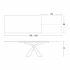 Roztažitelný jídelní stůl až do 298 cm v keramice vyrobené v Itálii - Anaconda Viadurini