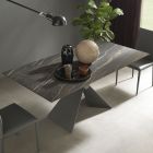 Roztažitelný jídelní stůl až do 298 cm v keramice vyrobené v Itálii - Anaconda Viadurini