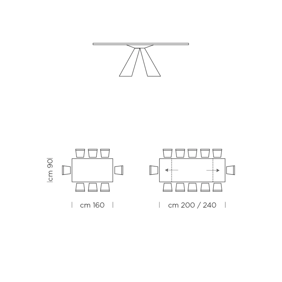 Rozkládací jídelní stůl až 300 cm ve Fenix Made in Italy - Dalmatin Viadurini