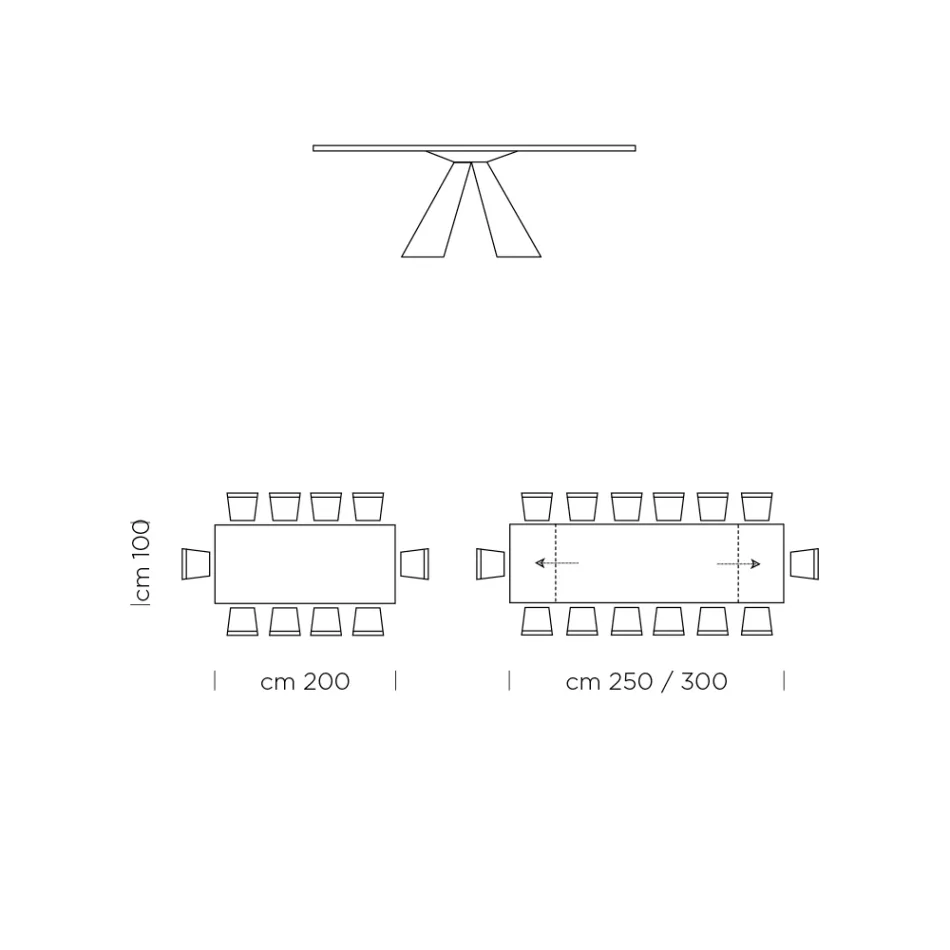 Rozkládací jídelní stůl až 300 cm ve Fenix Made in Italy - Dalmatin Viadurini