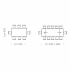 Rozkládací jídelní stůl až do 300 cm z laminátu Made in Italy - Settimmio Viadurini