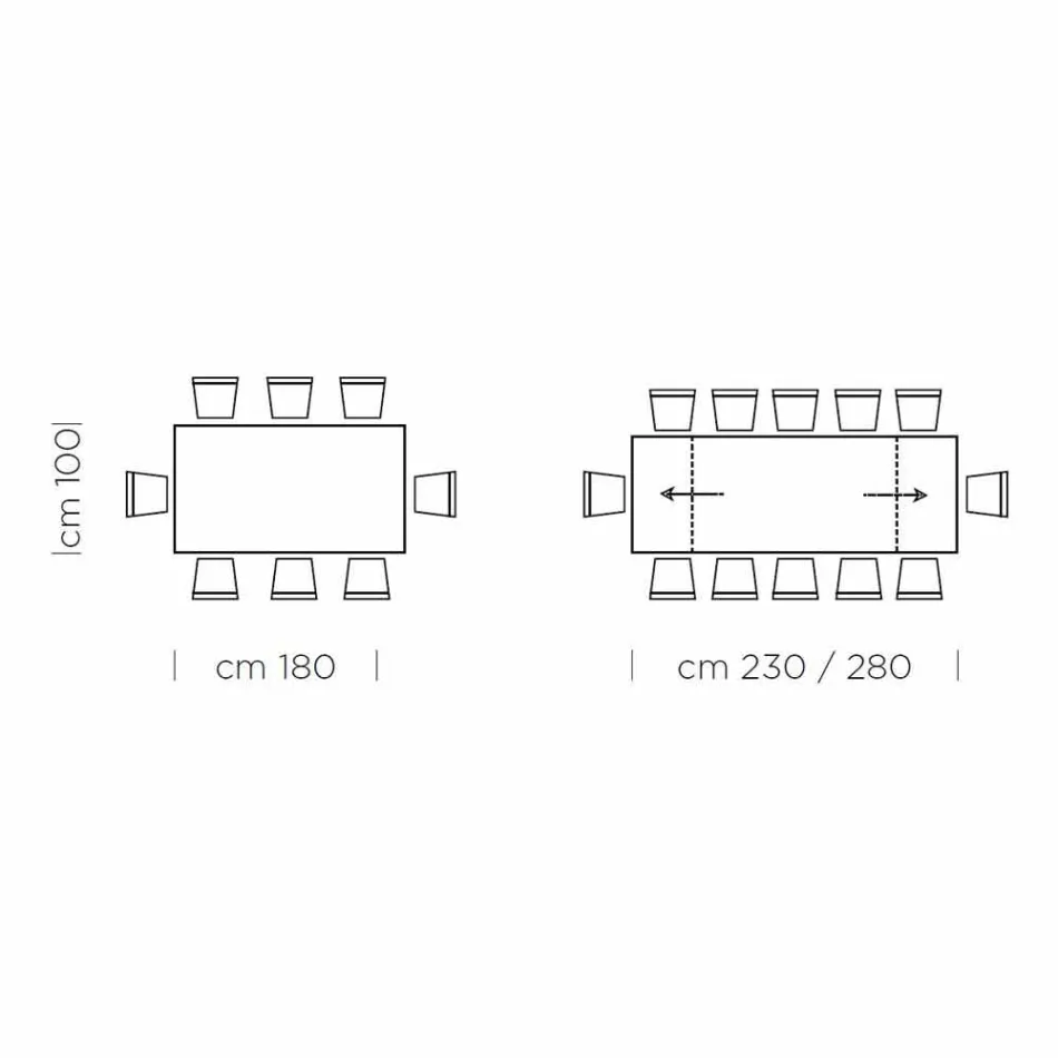 Rozkládací jídelní stůl až do 300 cm z laminátu Made in Italy - Settimmio Viadurini