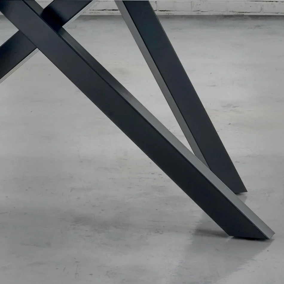 Rozkládací jídelní stůl až do 300 cm z dýhovaného dřeva - Settimmio Viadurini