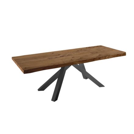 Rozkládací jídelní stůl až do 300 cm z dýhovaného dřeva - Settimmio Viadurini