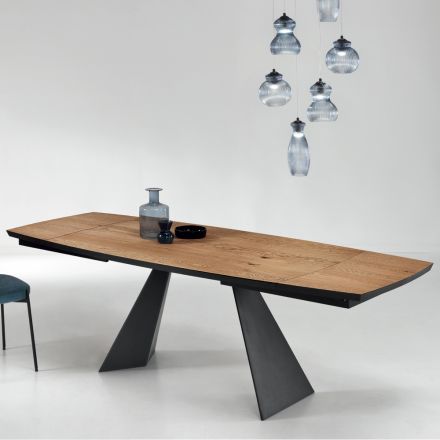 Rozkládací jídelní stůl až 300 cm ze dřeva Made in Italy - Paolito Viadurini
