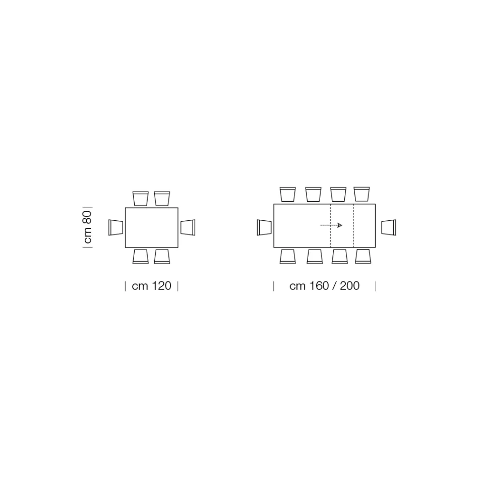 Rozkládací jídelní stůl až do 310 cm z melaminu Made in Italy - 70. léta Viadurini
