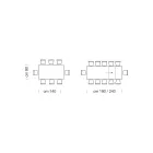 Rozkládací jídelní stůl až do 310 cm z melaminu Made in Italy - 70. léta Viadurini