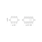 Rozkládací jídelní stůl až do 310 cm z melaminu Made in Italy - 70. léta Viadurini