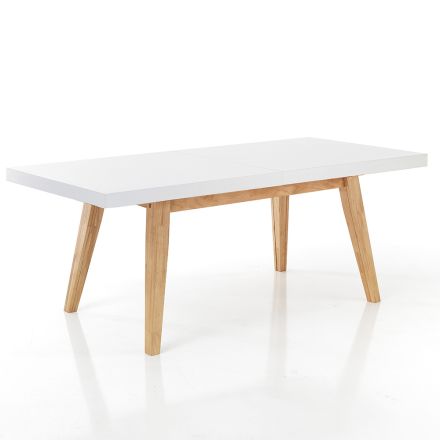 Rozkládací jídelní stůl až 315 cm z Mdf a masivního dřeva - Paolo Viadurini