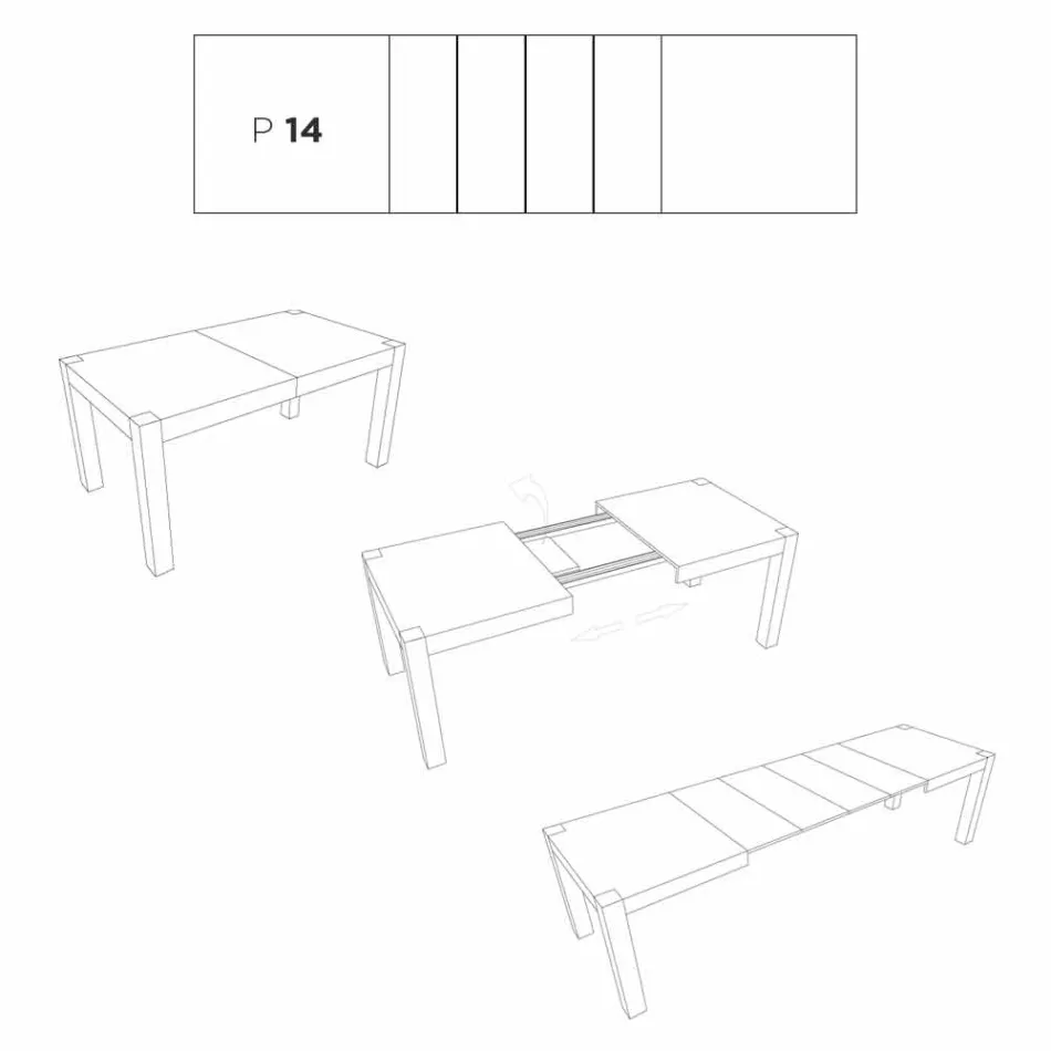 Jídelní stůl rozšiřitelný až na 320 cm Moderní design Oky Viadurini