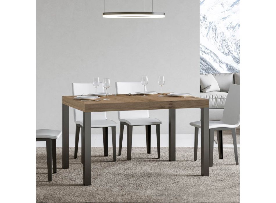 Rozkládací jídelní stůl až do 440 cm ze dřeva a železa Made in Italy - Foxy Viadurini