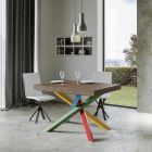 Rozkládací jídelní stůl až 440 cm Dřevěná deska Made in Italy - Boan Viadurini