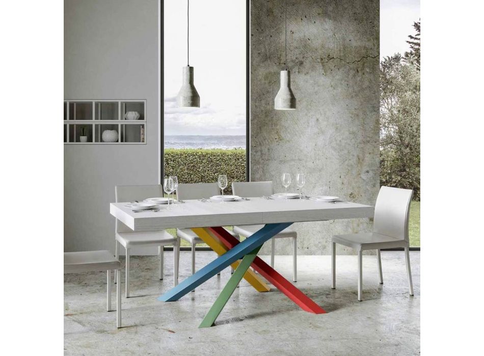 Rozkládací jídelní stůl až 440 cm Dřevěná deska Made in Italy - Boan Viadurini