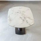 Rozkládací jídelní stůl z keramiky a kovu - Indira Viadurini