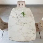 Rozkládací jídelní stůl z keramiky a kovu - Indira Viadurini