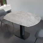 Rozkládací jídelní stůl z keramiky a kovu - Indira Viadurini