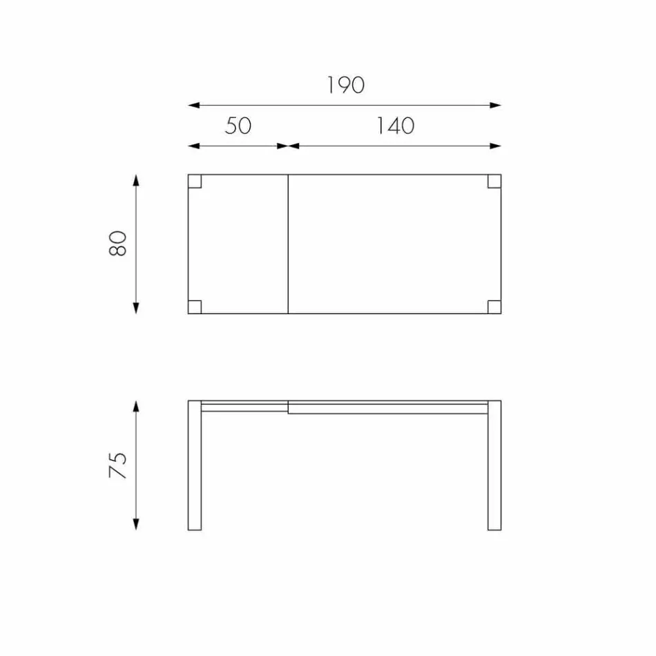 Rozkládací jídelní stůl z dubového dubu Fedro, vyrobený v Itálii Viadurini