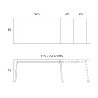 Rozkládací jídelní stůl z dřevěné dýhy Různé povrchové úpravy - Gerry Viadurini