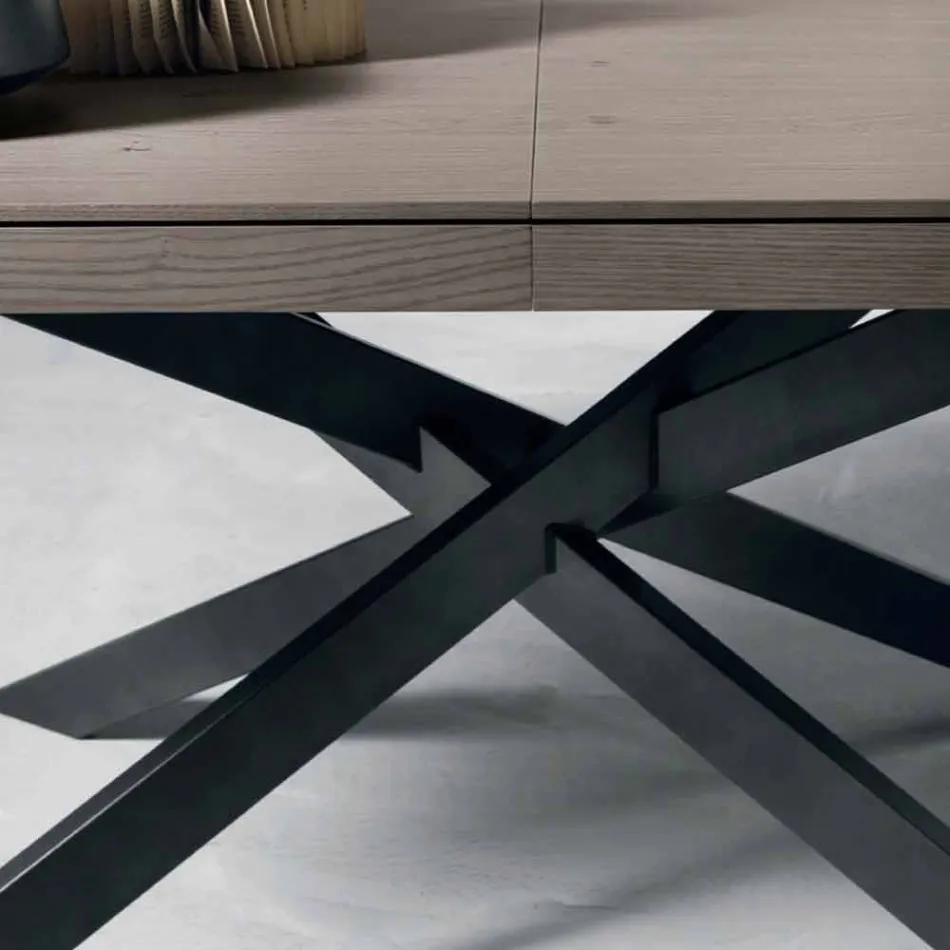 Rozkládací jídelní stůl z dubového dřeva L315cm vyrobený v Itálii Oncino Viadurini