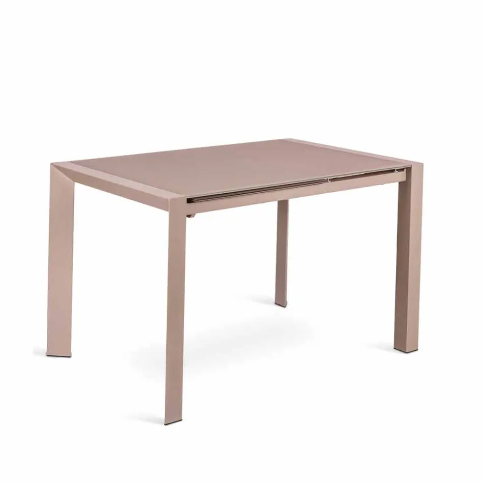 jídelní stůl skleněný stůl a kov Oddo Viadurini