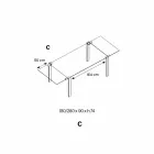 Rozkládací jídelní stůl z extrémního skla a kovu vyrobený v Itálii - Sopot Viadurini