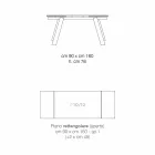 Rozšiřitelný moderní skleněný jídelní stůl vyrobený v Itálii, Azad Viadurini