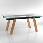 Rozšiřitelný moderní skleněný jídelní stůl vyrobený v Itálii, Azad Viadurini