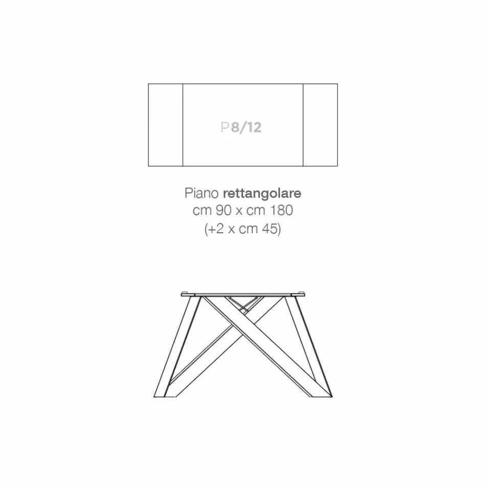 Prodloužený keramický skleněný jídelní stůl vyrobený v Itálii, Wilmer Viadurini