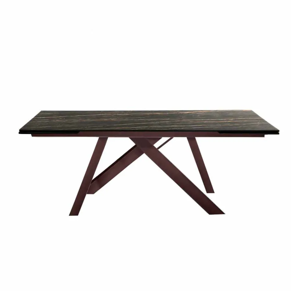 Rozkládací jídelní stůl ze skleněné keramiky vyrobený v Itálii, Wilmer Viadurini