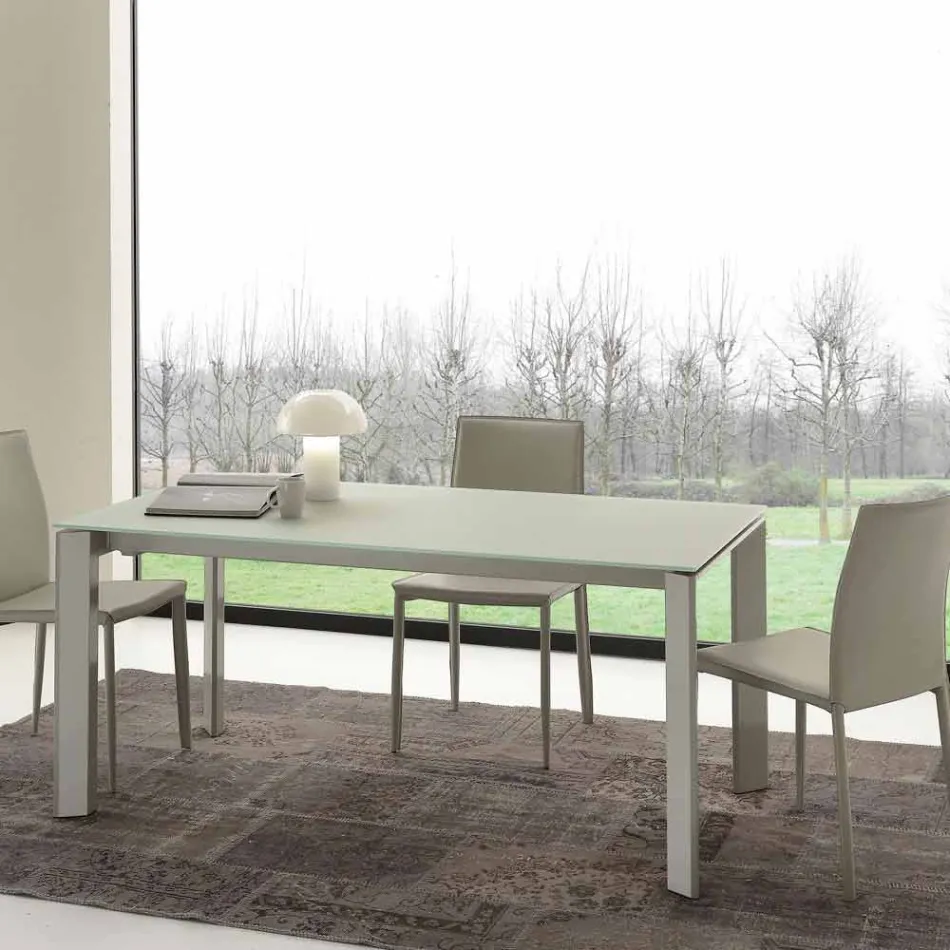 Rozkládací jídelní stůl, tvrzené sklo - Faleria Viadurini