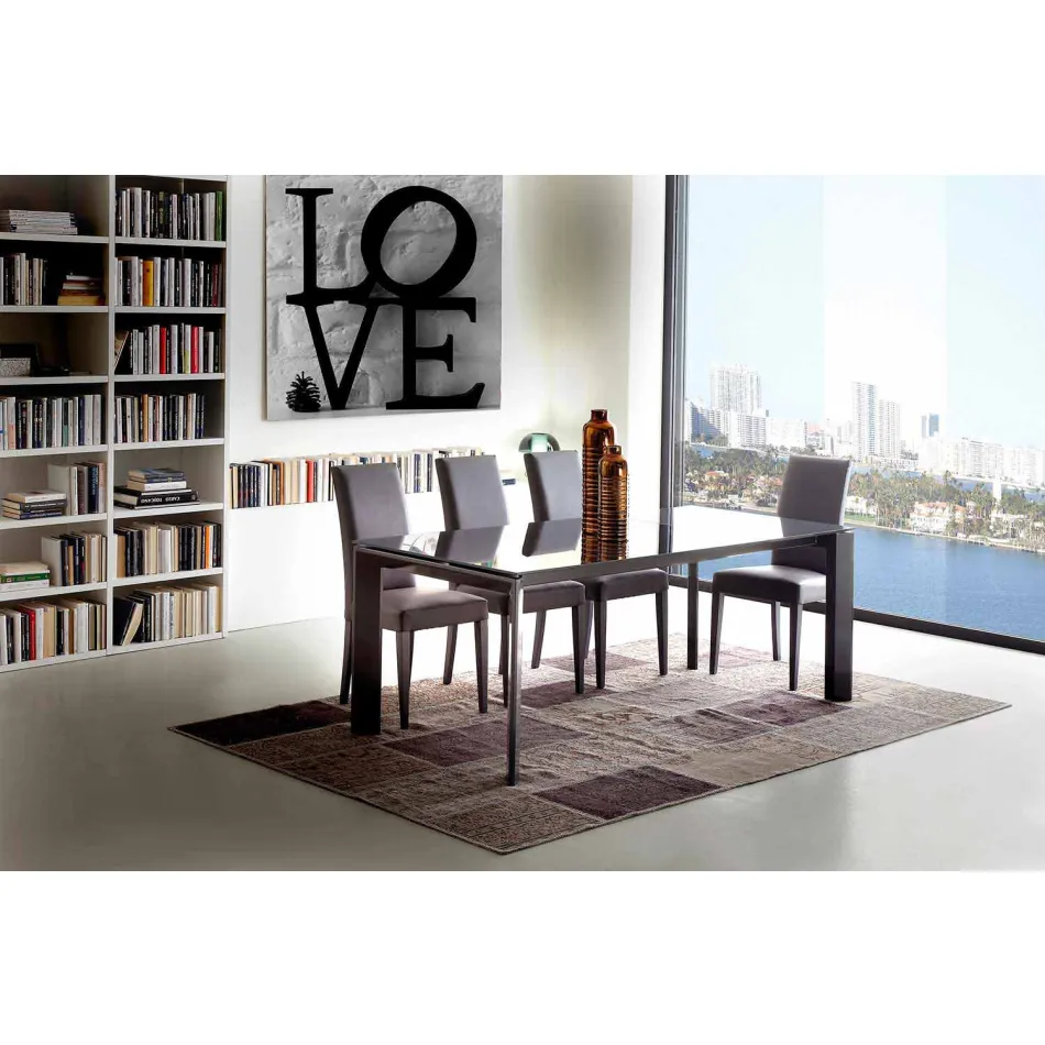 Rozkládací jídelní stůl, tvrzené sklo - Faleria Viadurini