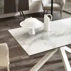 Jídelní sklo-keramické prodloužení stolu, L.160 / 240xp.90 cm, Bacchus Viadurini