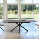 Jídelní sklo-keramické prodloužení stolu, L.160 / 240xp.90 cm, Bacchus Viadurini