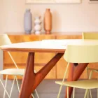 Ručně vyrobený jídelní stůl v provedení Hpl a masivní mahagon vyrobený v Itálii - dub Viadurini