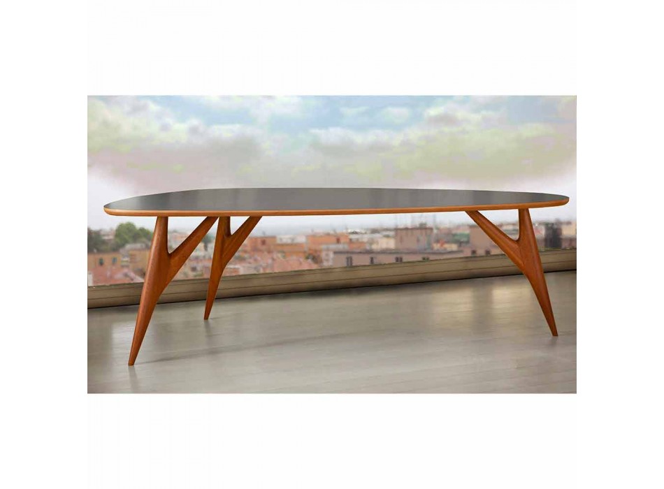 Ručně vyrobený jídelní stůl v provedení Hpl a masivní mahagon vyrobený v Itálii - dub Viadurini