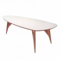 Jídelní stůl, ručně vyrobený, z HPL a masivního mahagonu vyrobený v Itálii - dub