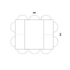 Jídelní stůl, který se rozšiřuje a rozšiřuje z melaminu a kovu - Devendra Viadurini