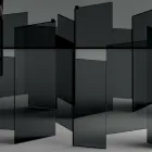 Jídelní stůl s podnoží a obdélníkovou skleněnou deskou Made in Italy - Thommy Viadurini