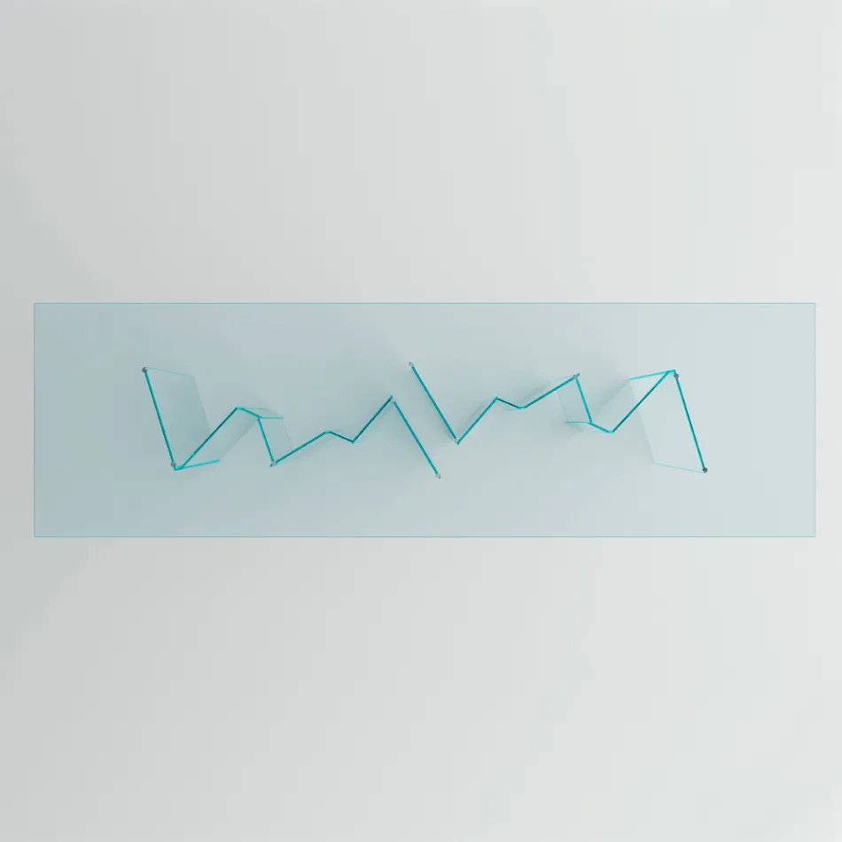 Jídelní stůl s podnoží a obdélníkovou skleněnou deskou Made in Italy - Thommy Viadurini