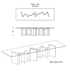 Jídelní stůl s podnoží a obdélníkovou skleněnou deskou Made in Italy - Thommy Viadurini