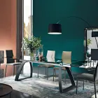 Jídelní stůl s rozkládací skleněnou deskou Made in Italy - Antimo Viadurini