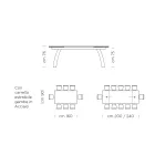 Jídelní stůl s rozkládací skleněnou deskou Made in Italy - Antimo Viadurini