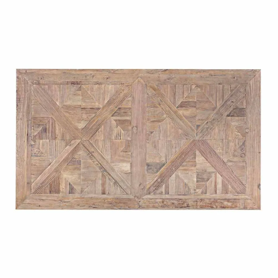 Jídelní stůl Homemotion s deskou a nohama z jilmového dřeva - jilm Viadurini